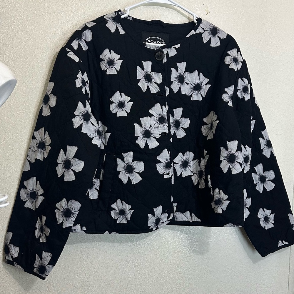 Coop Black and White Floral Women's Jacket